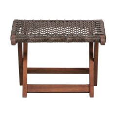 FOLDING WEAVE EUCALYPTUS WOOD STOOL OUTDOOR 